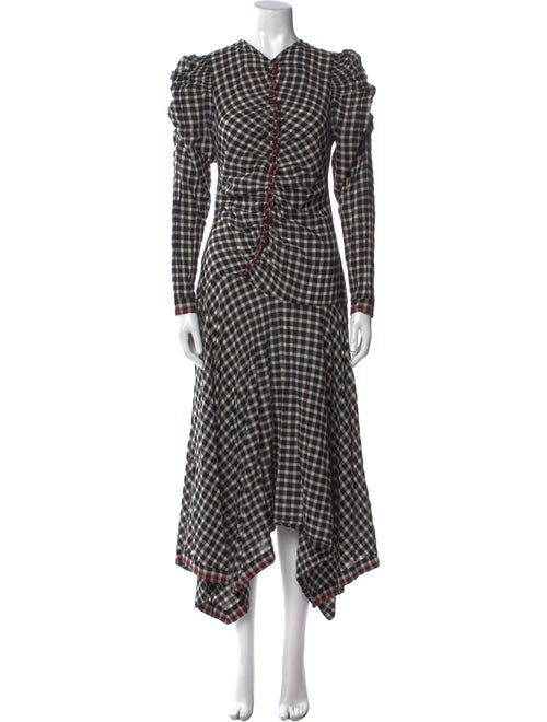 Ulla Johnson Plaid Print Long Dress
