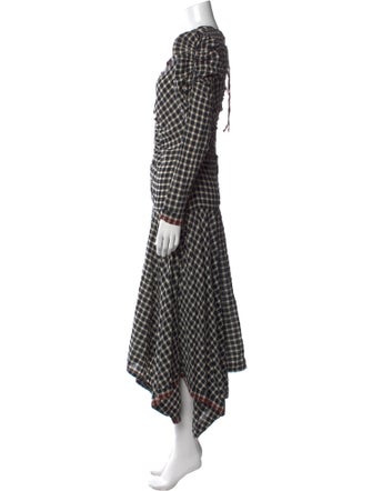 Ulla Johnson Plaid Print Long Dress