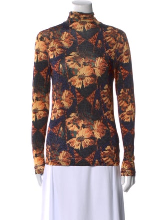 Ulla Johnson Floral Print Mock Neck Top