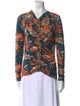 Ulla Johnson Printed Cowl Neck Button-Up Top