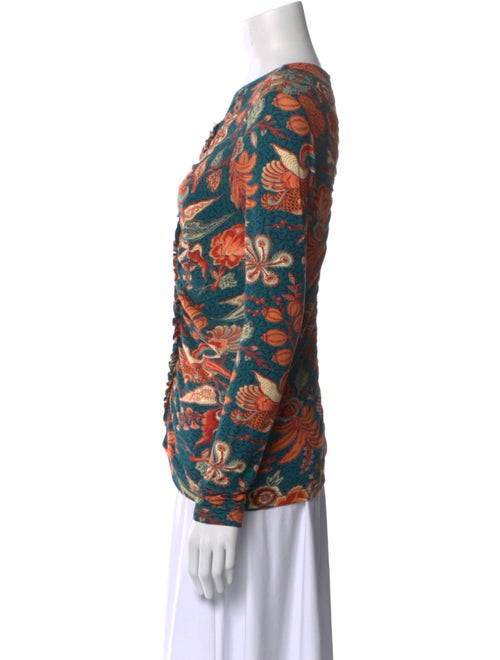 Ulla Johnson Printed Cowl Neck Button-Up Top