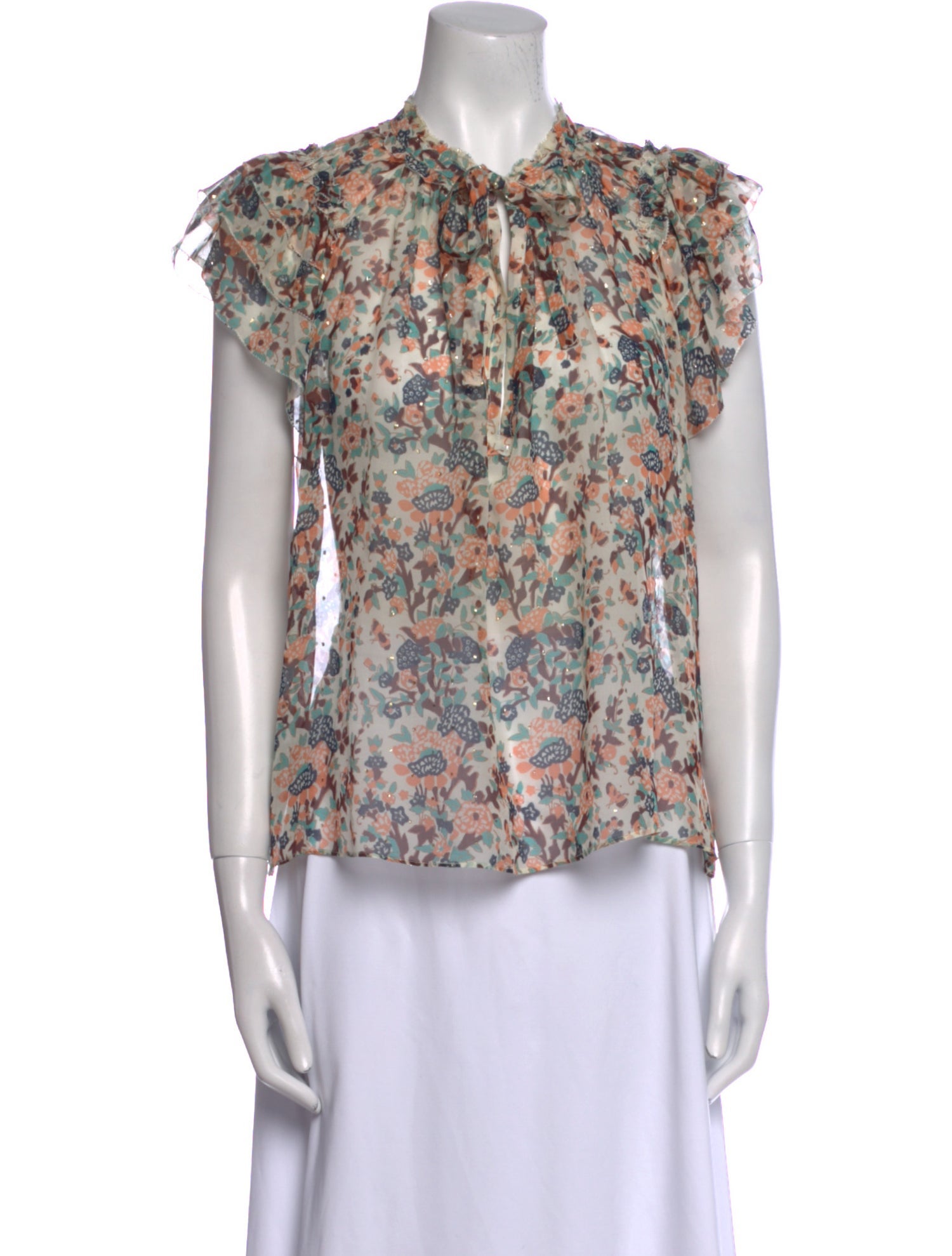 Ulla Johnson Silk Floral Print Blouse