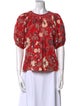 Ulla Johnson Floral Print Crew Neck Blouse