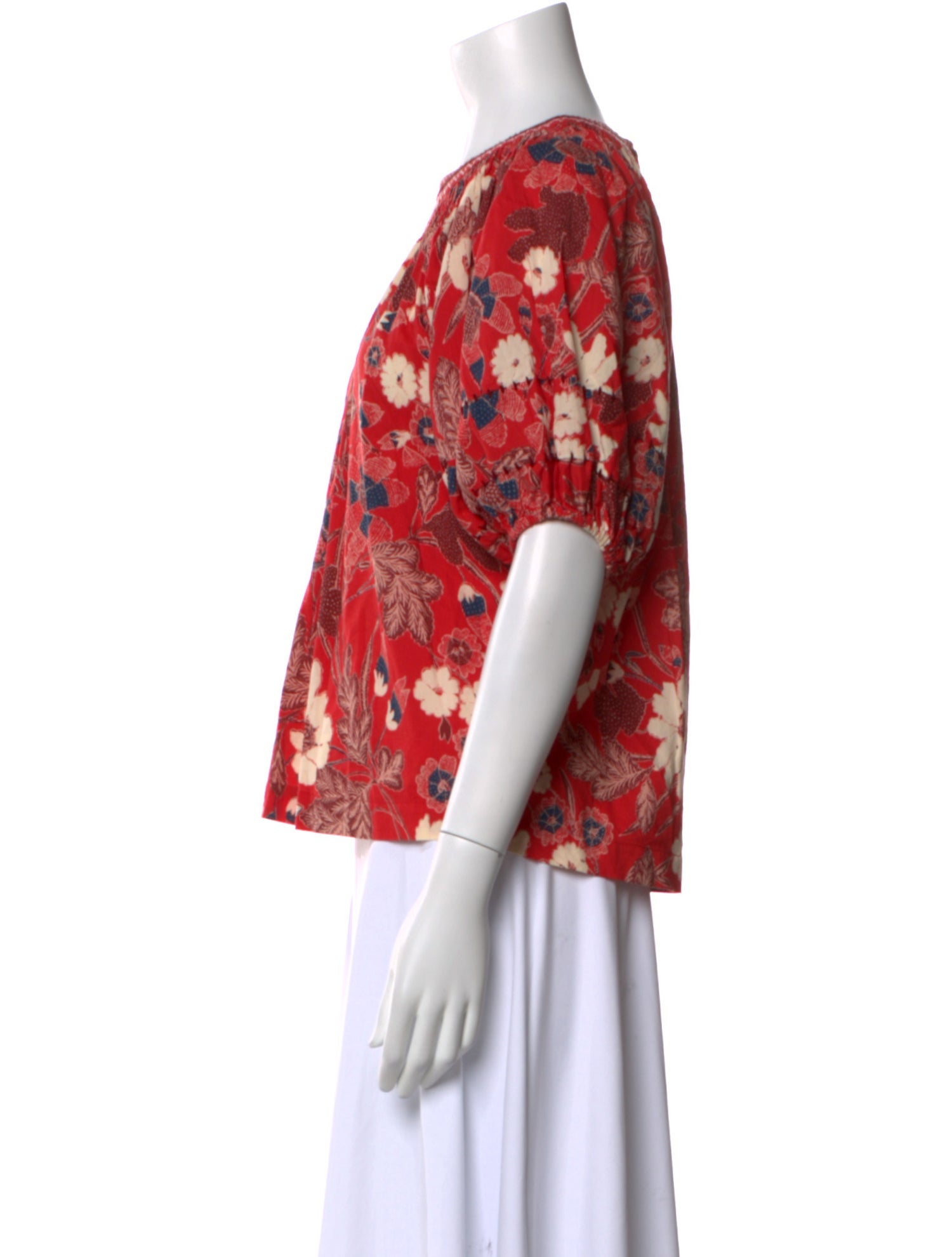 Ulla Johnson Floral Print Crew Neck Blouse