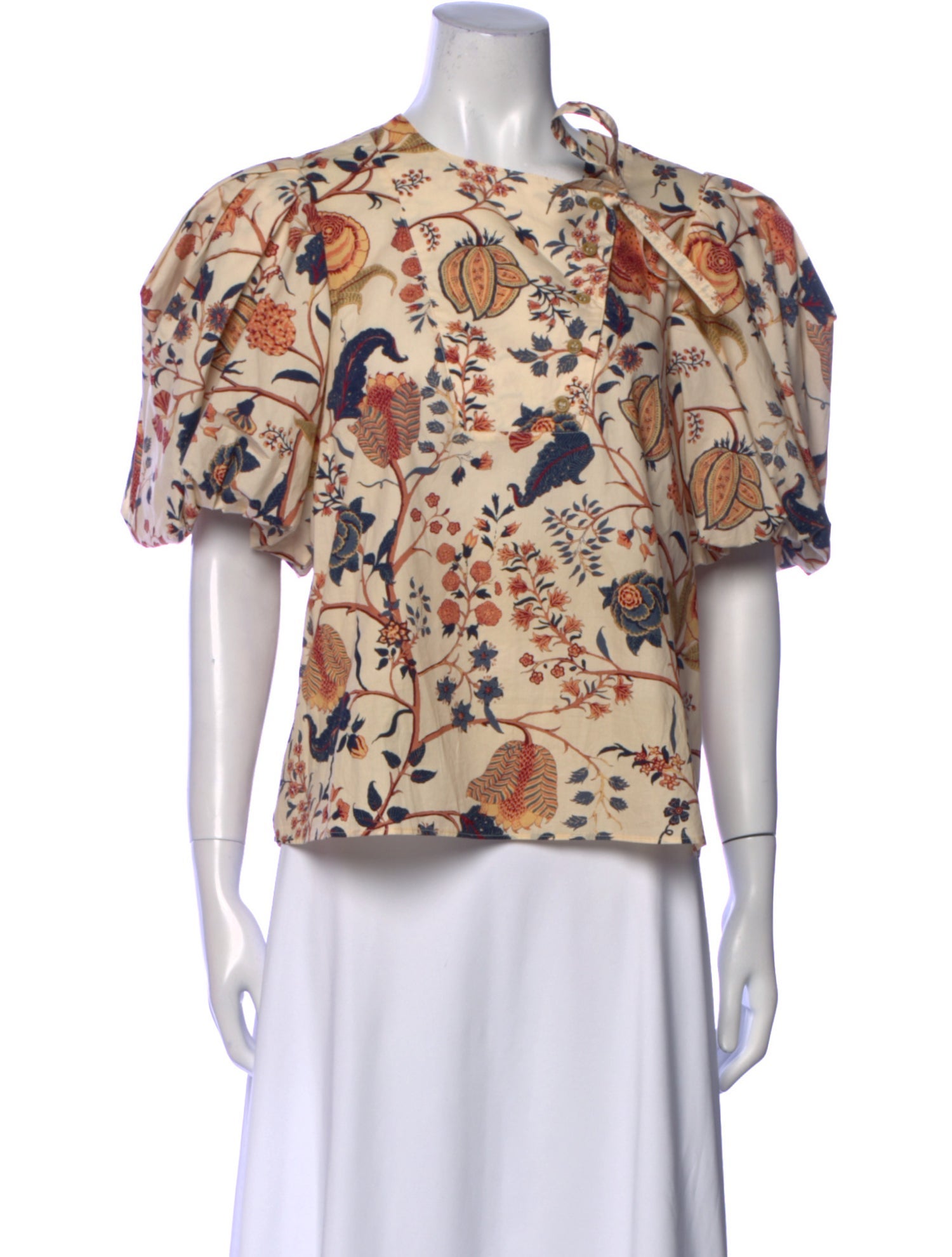 Ulla Johnson Floral Print Mock Neck Blouse