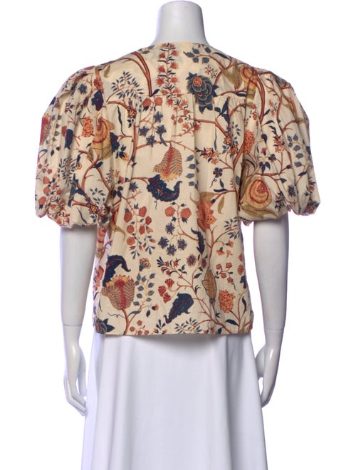 Ulla Johnson Floral Print Mock Neck Blouse