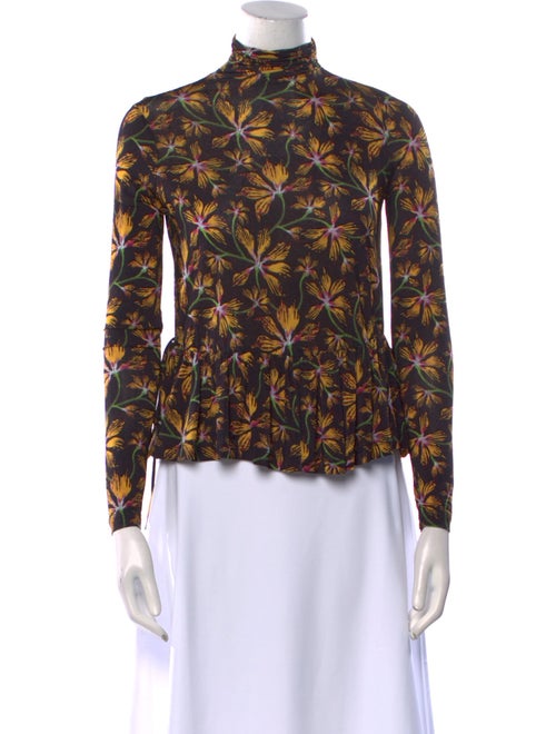 Ulla Johnson Floral Print Mock Neck Blouse