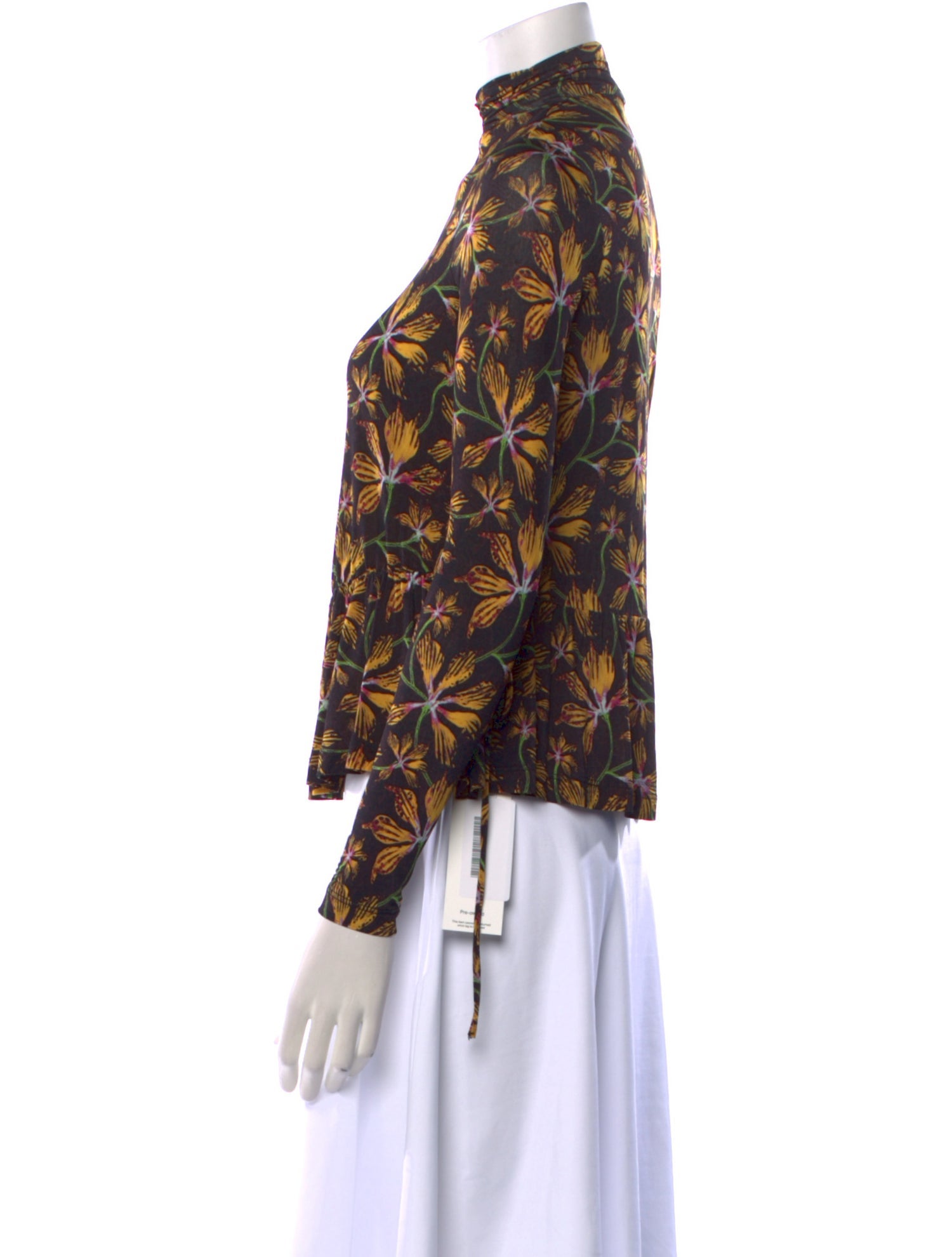 Ulla Johnson Floral Print Mock Neck Blouse