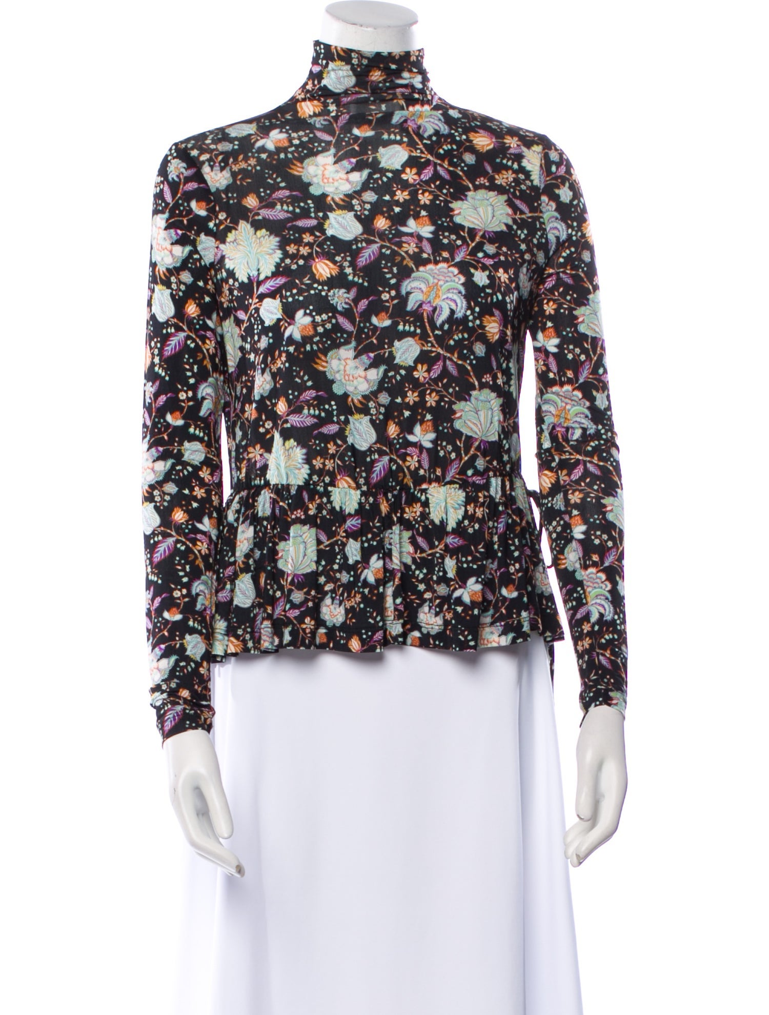 Ulla Johnson Floral Print Mock Neck Blouse