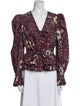 Ulla Johnson Floral Print V-Neck Blouse
