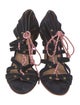 Ulla Johnson Suede Floral Print Gladiator Sandals