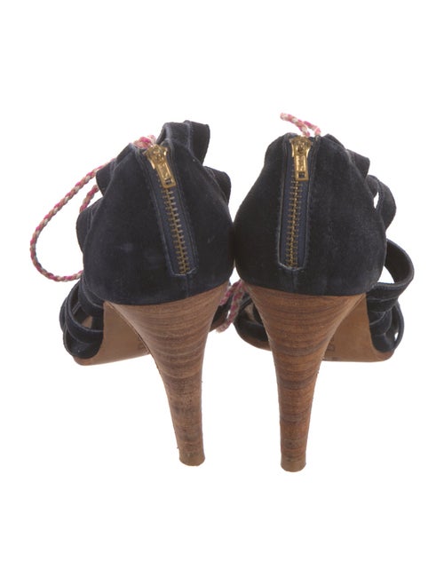 Ulla Johnson Suede Floral Print Gladiator Sandals