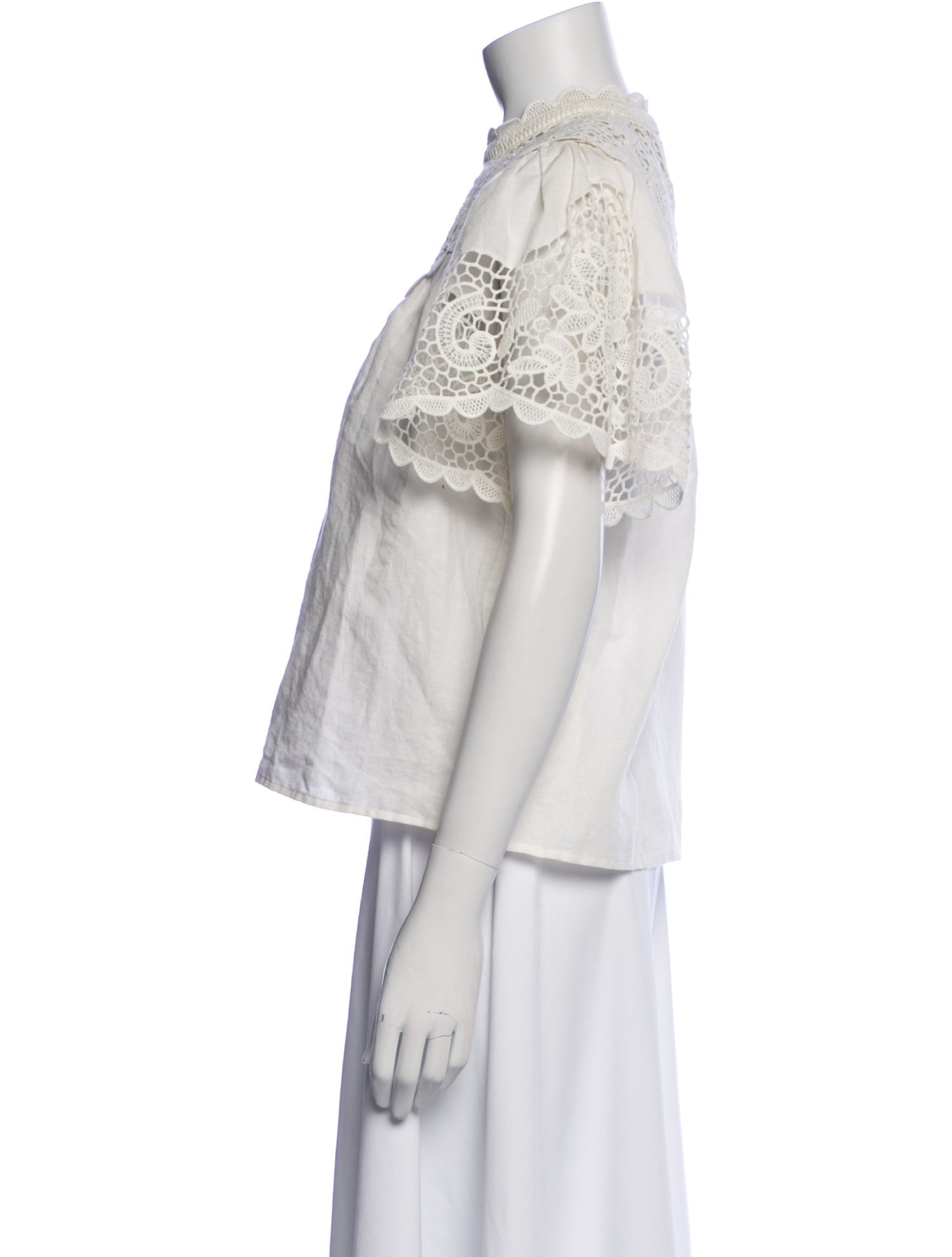 Ulla Johnson Linen Mock Neck Blouse