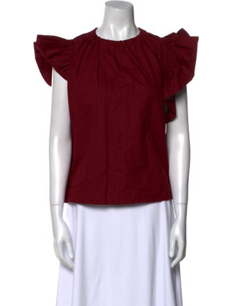Ulla Johnson Crew Neck Short Sleeve Blouse