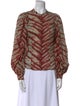 Ulla Johnson Animal Print Crew Neck Blouse