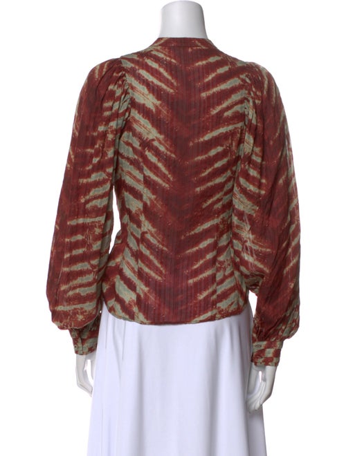 Ulla Johnson Animal Print Crew Neck Blouse