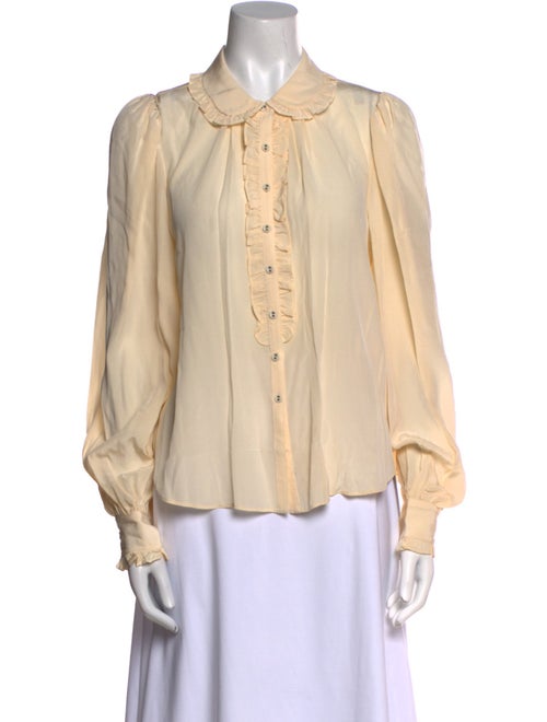Ulla Johnson Silk Long Sleeve Button-Up Top