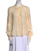 Ulla Johnson Silk Long Sleeve Button-Up Top