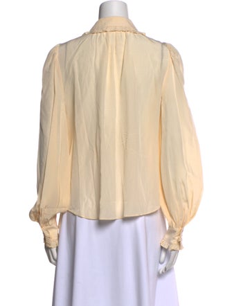 Ulla Johnson Silk Long Sleeve Button-Up Top