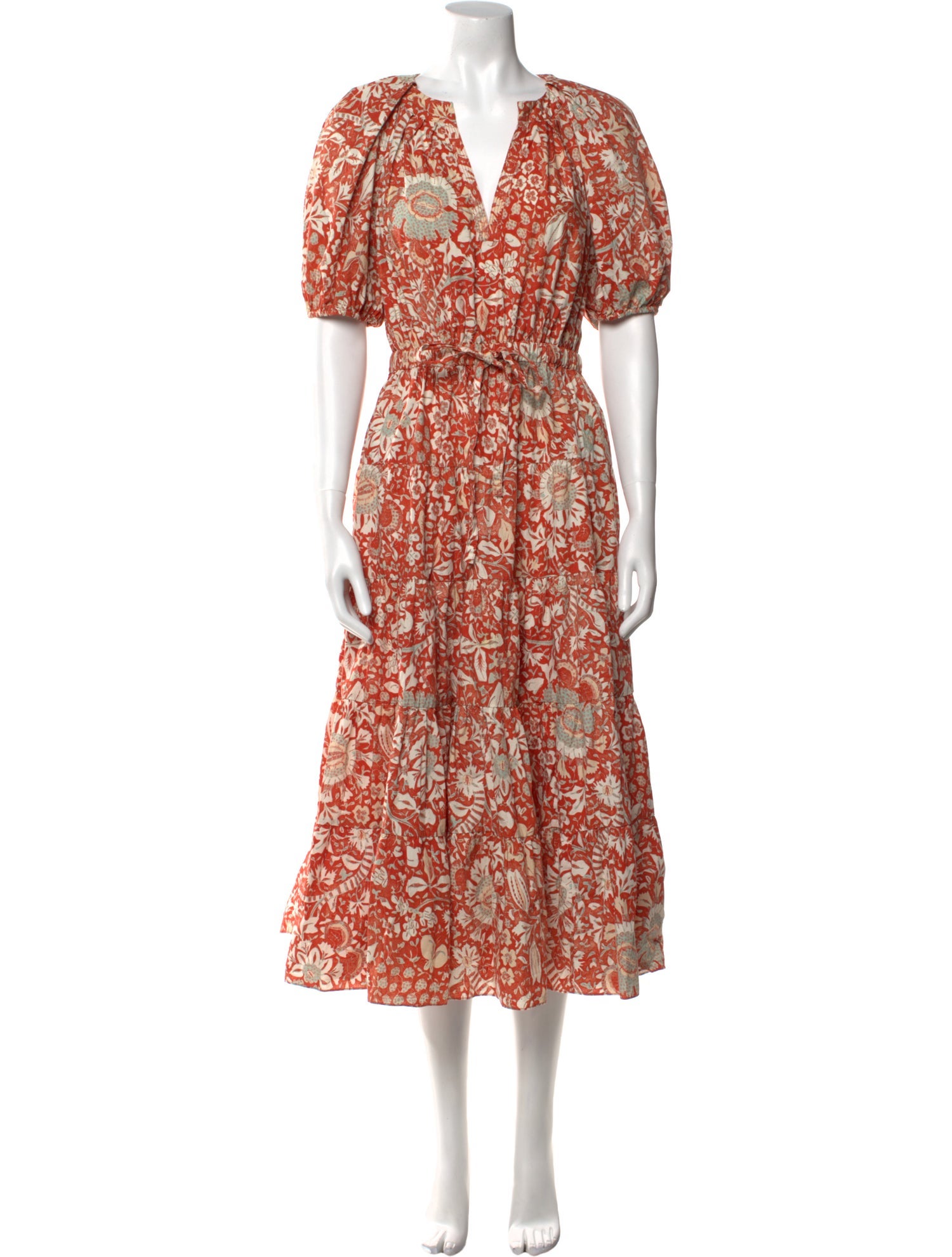 Ulla Johnson Floral Print Midi Length Dress