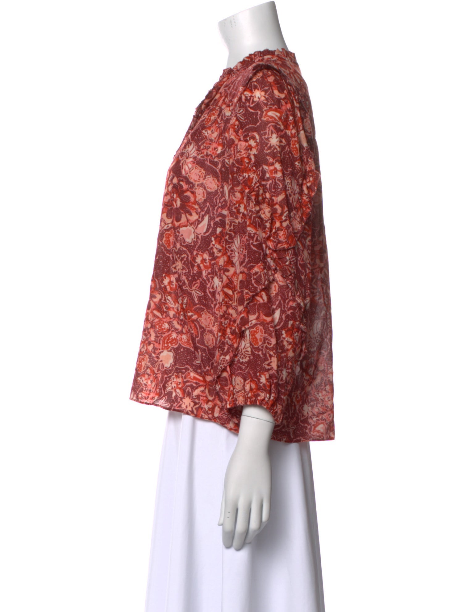 Ulla Johnson Floral Print V-Neck Blouse