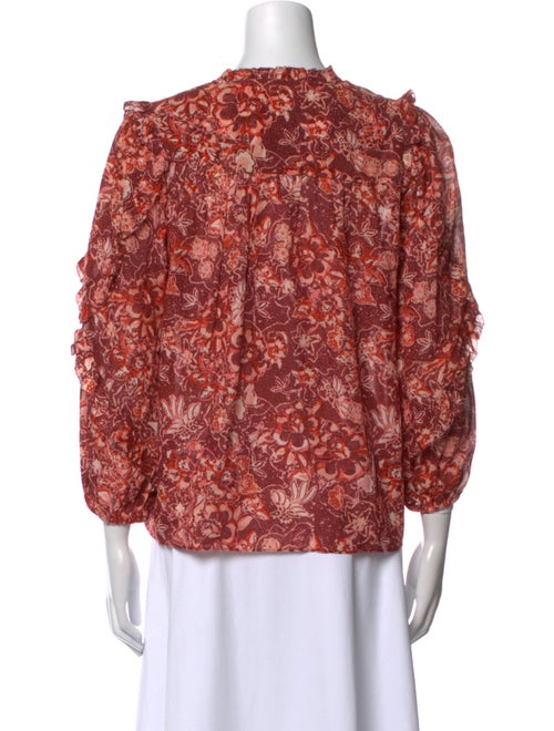 Ulla Johnson Floral Print V-Neck Blouse
