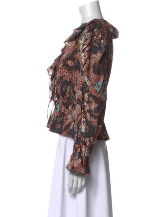 Ulla Johnson Floral Print Long Sleeve Button-Up Top