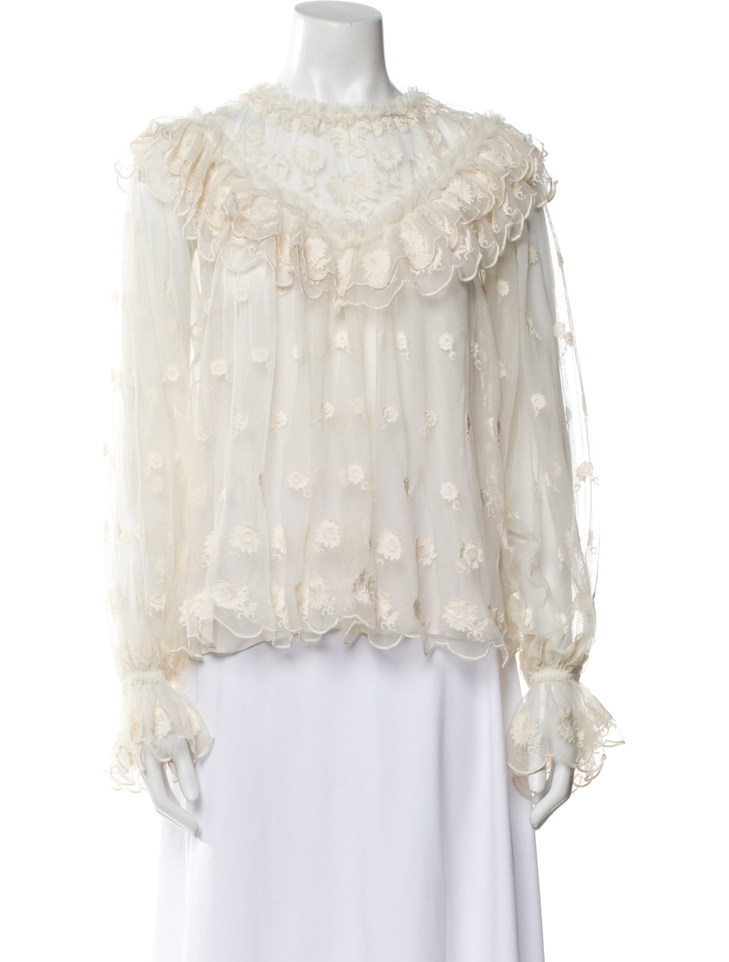 Ulla Johnson Bateau Neckline Long Sleeve Blouse