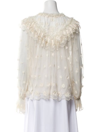 Ulla Johnson Bateau Neckline Long Sleeve Blouse