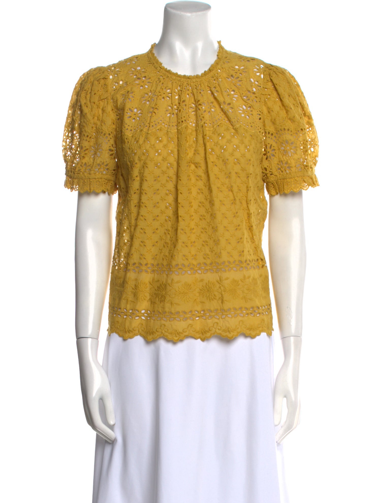 Ulla Johnson Crew Neck Short Sleeve Blouse