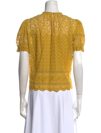 Ulla Johnson Crew Neck Short Sleeve Blouse