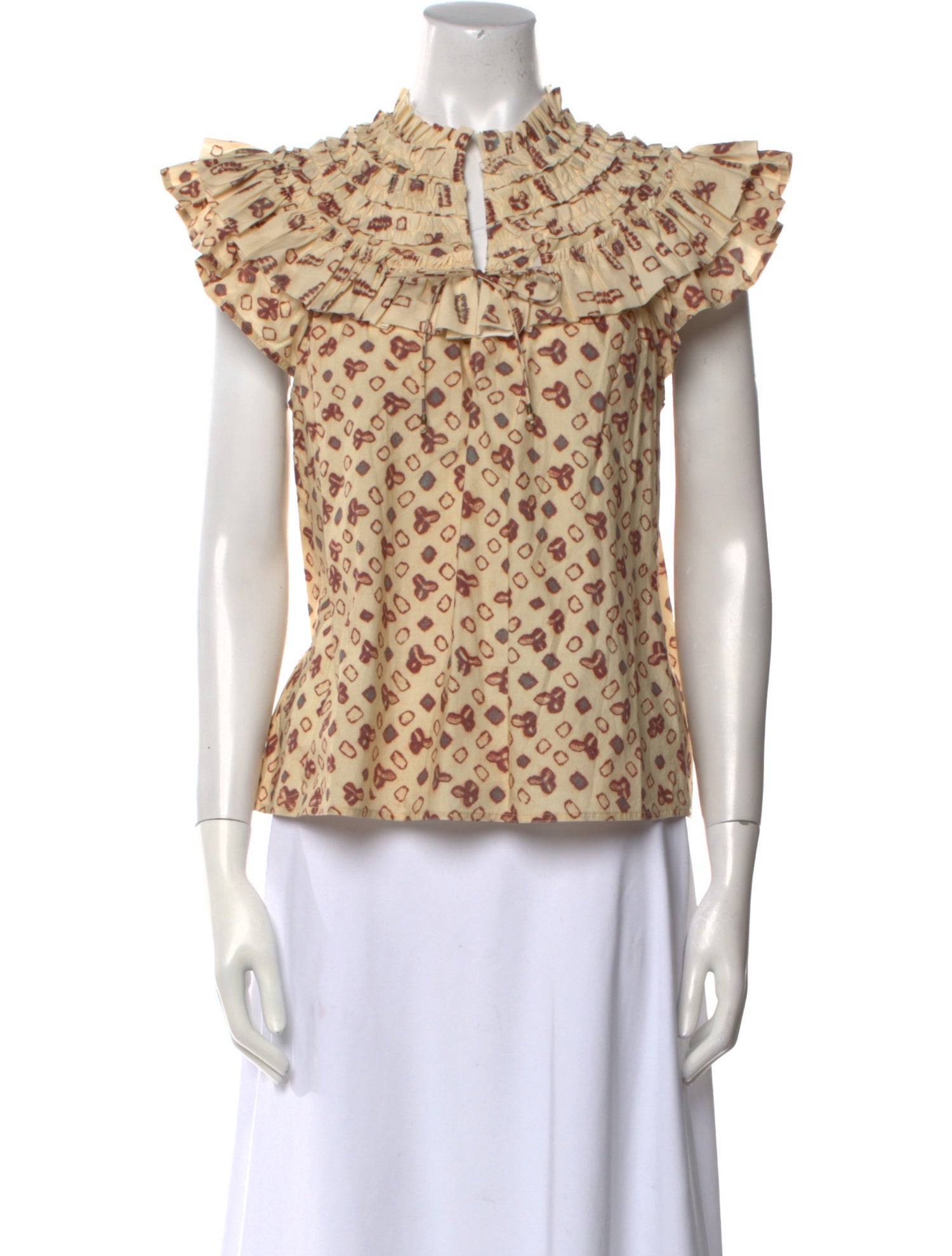 Ulla Johnson Printed Mock Neck Blouse