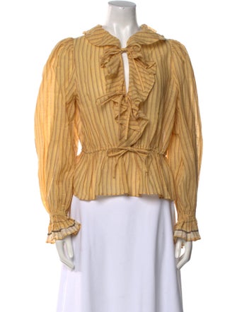 Ulla Johnson V-Neck Long Sleeve Blouse