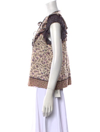 Ulla Johnson Printed Tie Neck Blouse