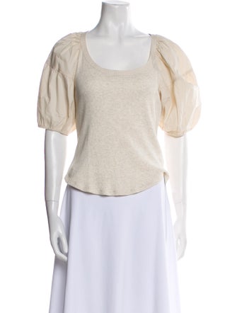 Ulla Johnson Scoop Neck Short Sleeve Top