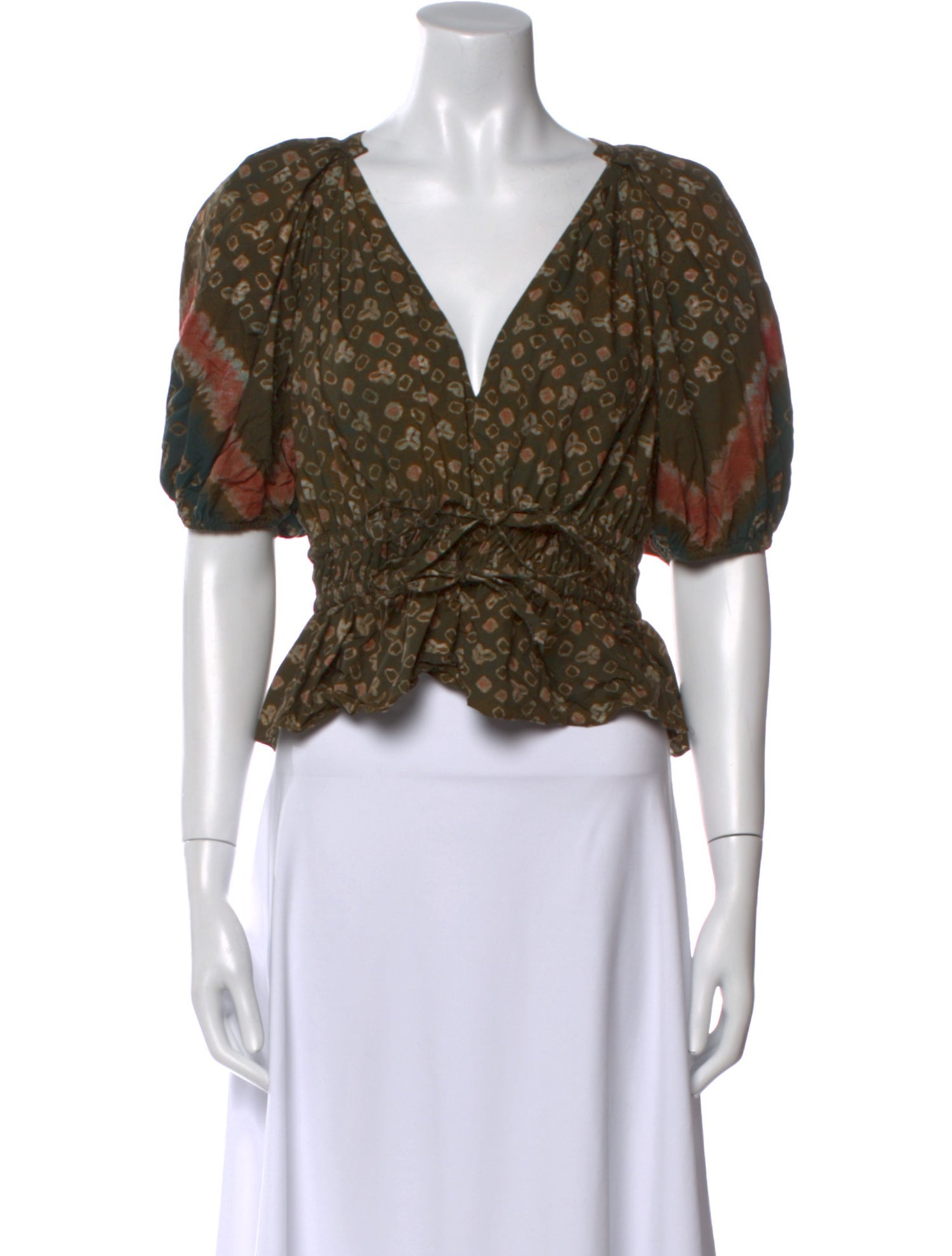 Ulla Johnson Printed V-Neck Crop Top