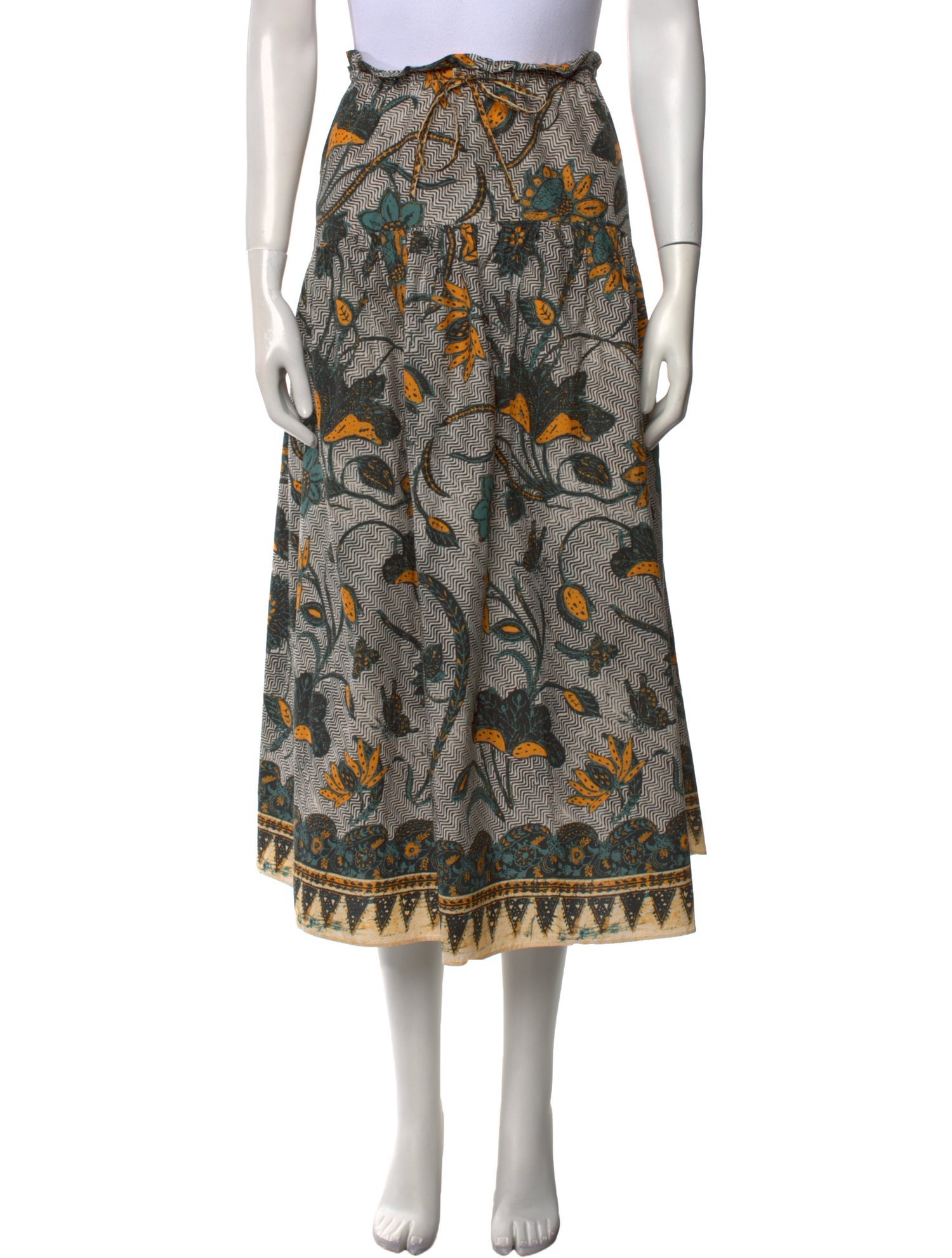 Ulla Johnson Floral Print Midi Length Skirt