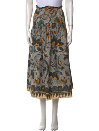 Ulla Johnson Floral Print Midi Length Skirt