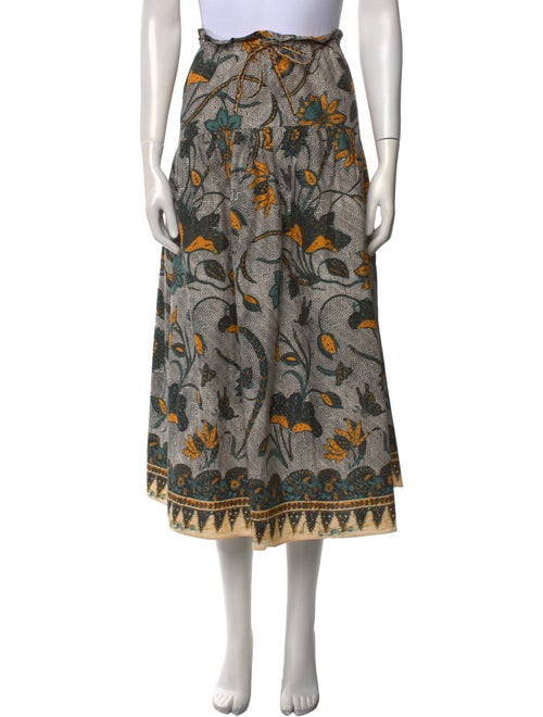 Ulla Johnson Floral Print Midi Length Skirt