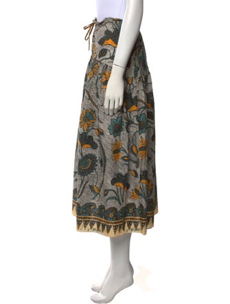 Ulla Johnson Floral Print Midi Length Skirt
