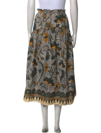Ulla Johnson Floral Print Midi Length Skirt