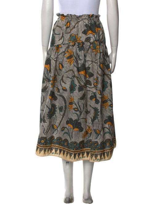 Ulla Johnson Floral Print Midi Length Skirt