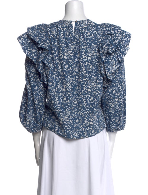 Ulla Johnson Floral Print Crew Neck Blouse