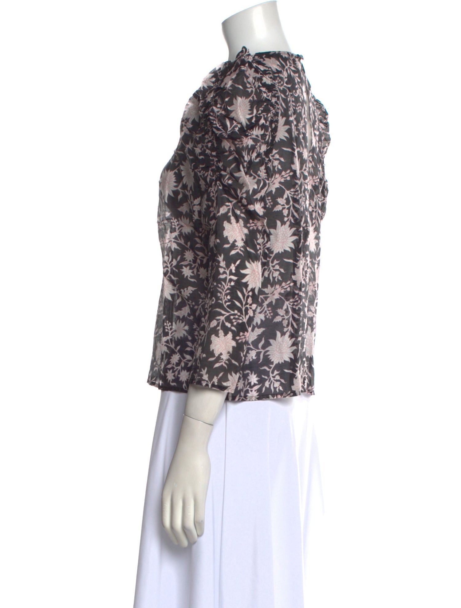 Ulla Johnson Floral Print V-Neck Blouse