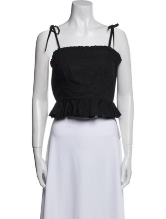 Ulla Johnson Square Neckline Sleeveless Crop Top