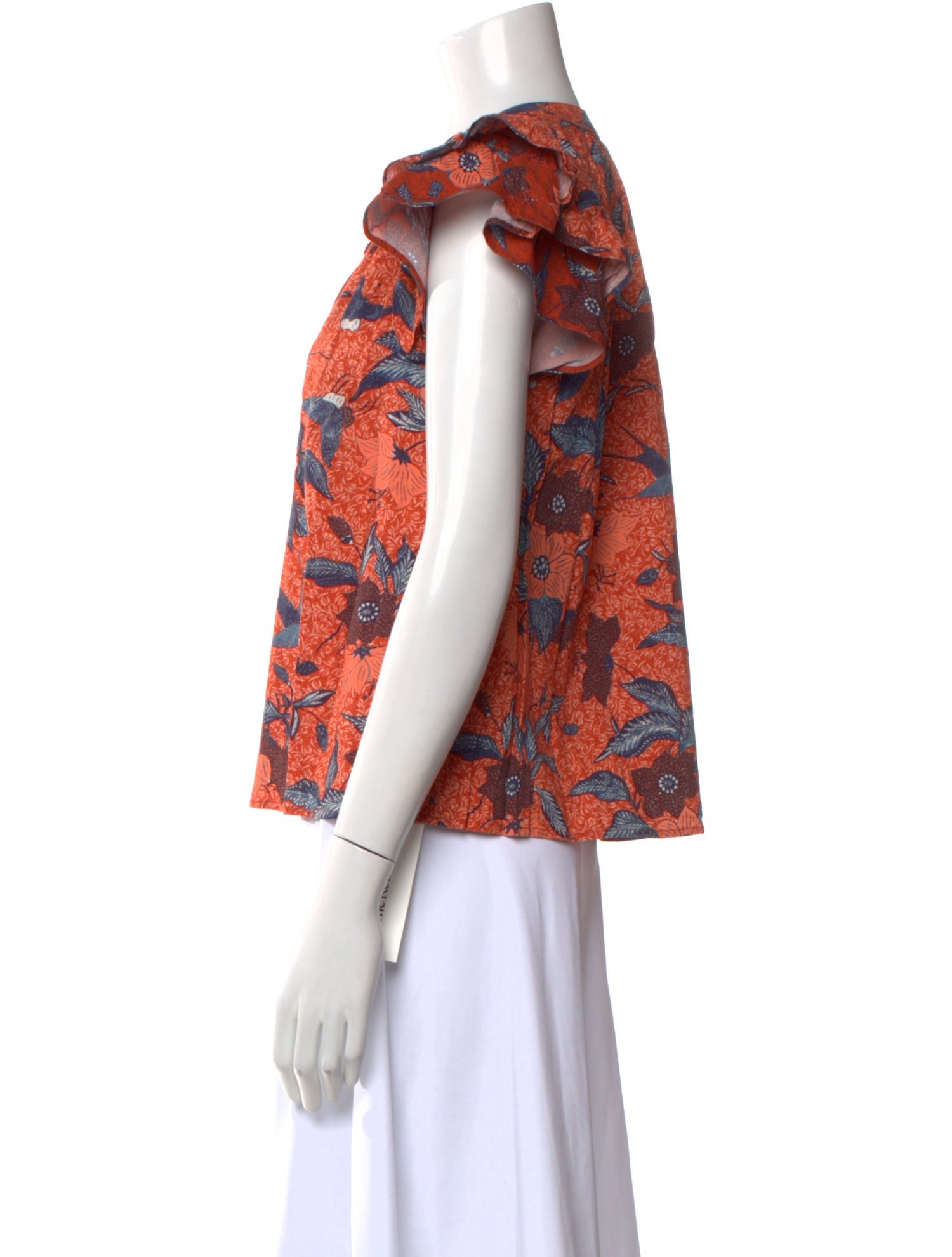 Ulla Johnson Printed V-Neck Top