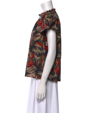 Ulla Johnson Printed V-Neck Blouse