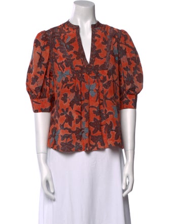Ulla Johnson Silk Floral Print Blouse