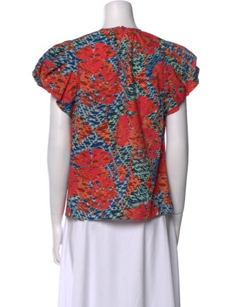 Ulla Johnson Floral Print Crew Neck Top
