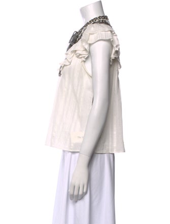 Ulla Johnson Tie Neck Short Sleeve Blouse